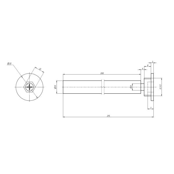 Магнієвий анод для рушникосушарки в зборі