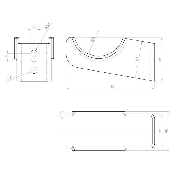 Mounting kit for NAVIN Calidum tubular radiators, white