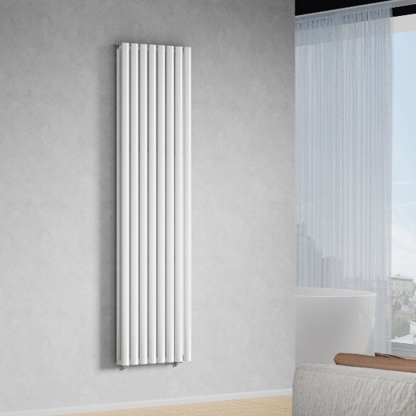 Vertical radiator Ellipse Double 480х1800-8, anticor, white