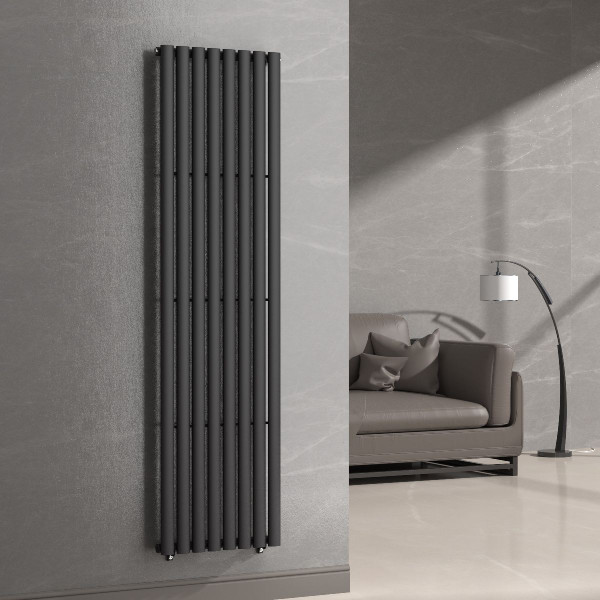 Vertical radiator Ellipse 480х1800-8, anticor, black moire