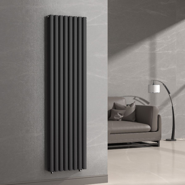 Vertical radiator Ellipse Double 480x1800-8, anticor, black moire