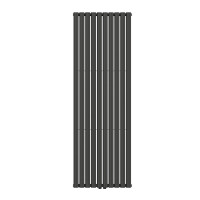 Вертикальний радіатор Ellipse Double 600х1800-10 (50 мм), anticor, чорний муар