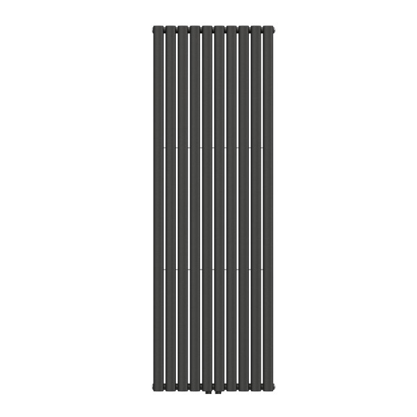 Вертикальний радіатор Ellipse Double 600х1800-10 (50 мм), anticor, чорний муар