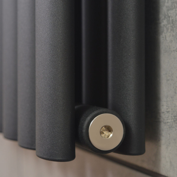 Вертикальний радіатор Ellipse Double 600х1800-10 (50 мм), anticor, чорний муар