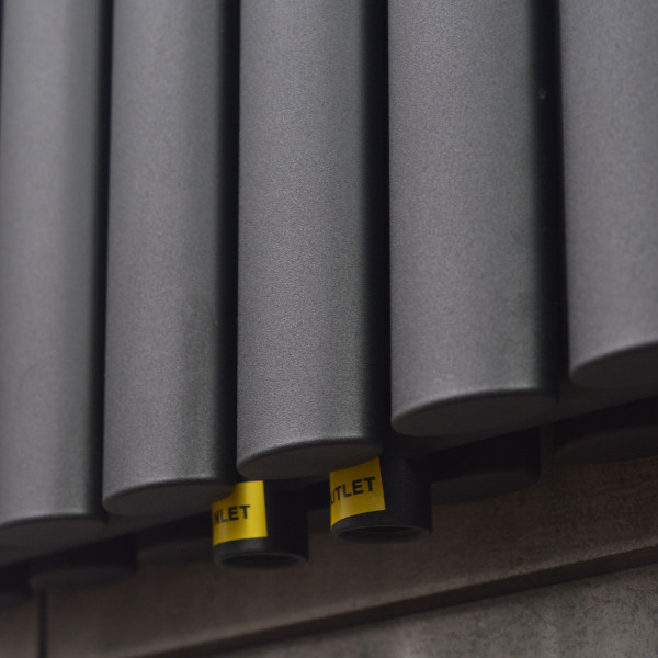 Вертикальний радіатор Ellipse Double 600х1800-10 (50 мм), anticor, чорний муар