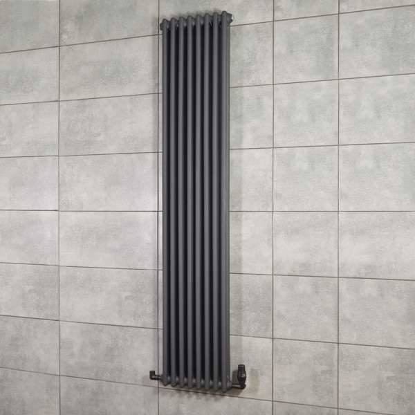 Вертикальний радіатор Calidum 2-8 380х1800, anticor, чорний муар