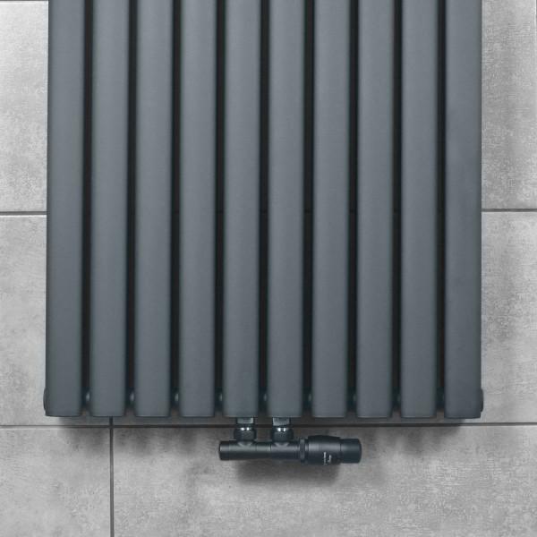 Вертикальный радиатор отопления NAVIN Ellipse Double 600х1800-10(50 мм), anticor, антрацит
