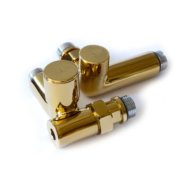 Faucet for towel dryer corner for heating element  NAVIN 1/2"x1/2", gold, 2 pcs.