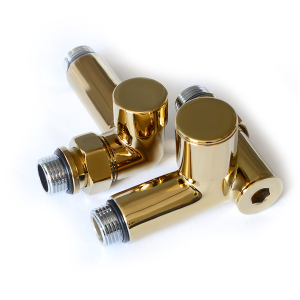 Faucet for towel dryer corner for heating element  NAVIN 1/2"x1/2", gold, 2 pcs.