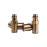Corner faucet for heating element 1/2"x1/2", bronze, 2 pcs.