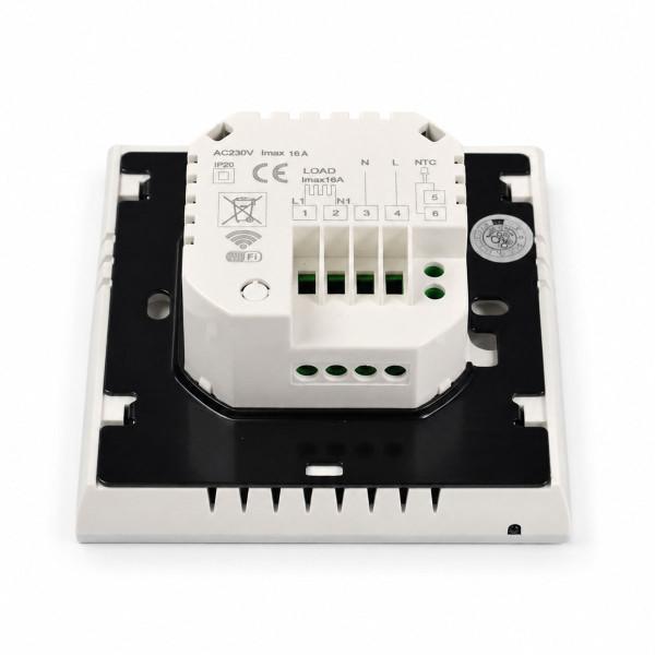 Терморегулятор для электрического теплого пола NAVIN EH602 W-16A с Wi-Fi, белый