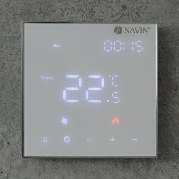 Терморегулятор для электрического теплого пола NAVIN EH602 W-16A с Wi-Fi, белый