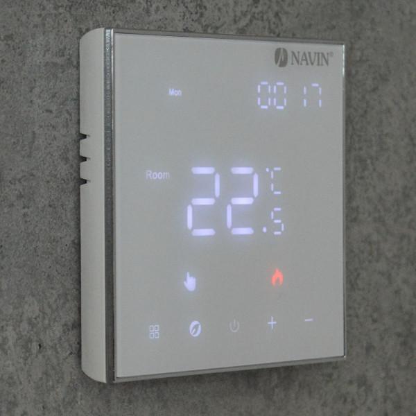 Терморегулятор для электрического теплого пола NAVIN EH602 W-16A с Wi-Fi, белый