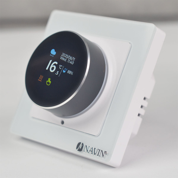 Терморегулятор для теплого пола EH20R-16A Wi-Fi Tuya, белый с внешним датчиком температуры