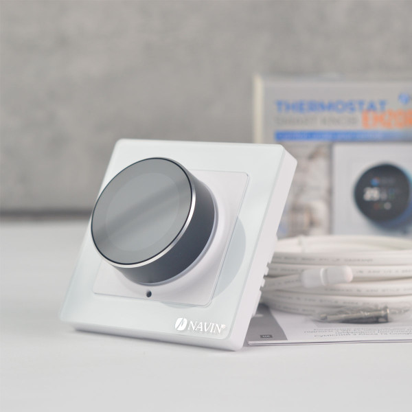 Терморегулятор для теплої підлоги EH20R-16A Wi-Fi Tuya, білий з зовнішнім датчиком температури