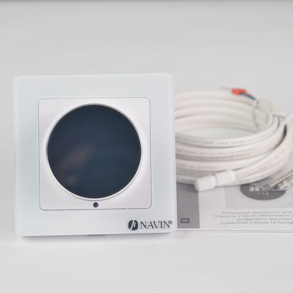 Терморегулятор для теплої підлоги EH20R-16A Wi-Fi Tuya, білий з зовнішнім датчиком температури