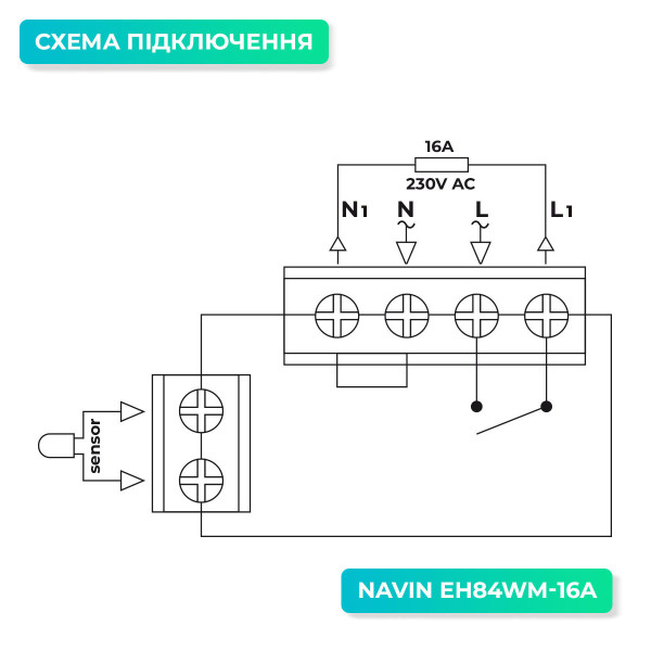 Терморегулятор механический для теплого пола NAVIN EH84WM-16A, белый матовый