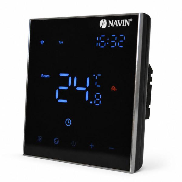 Терморегулятор для електричної теплої підлоги NAVIN EH602 W-16A з Wi-Fi, чорний