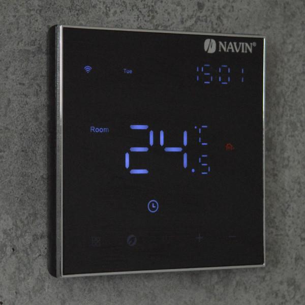 Терморегулятор для електричної теплої підлоги NAVIN EH602 W-16A з Wi-Fi, чорний