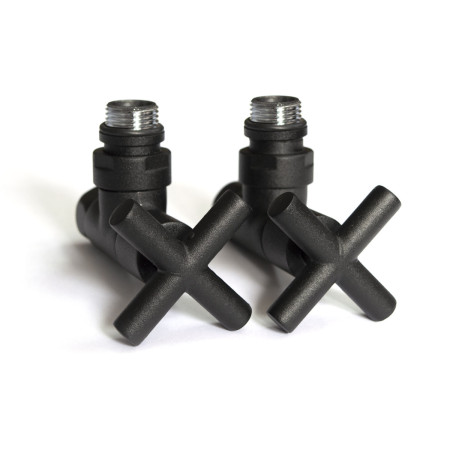 Raftec Premium corner valve for towel rail 1/2x1/2, black moire, 2 pcs.