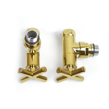 Corner faucet for towel rail Raftec Premium 1/2x1/2 gold, 2 pcs.