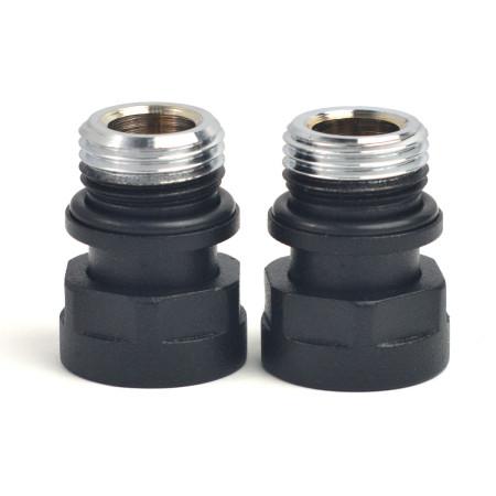 З'єднувач адаптер M22x1,5 x1/2, чорний структурний (2шт)