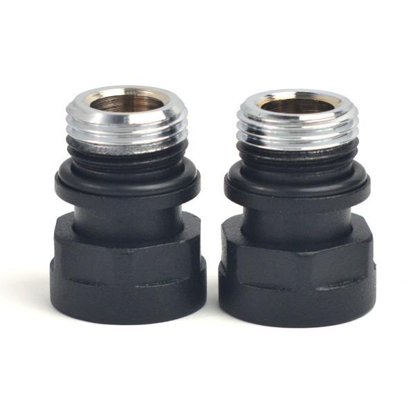 З'єднувач адаптер M22x1,5 x1/2, чорний структурний (2шт)
