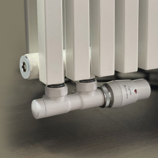 Комплект термостатичний Vario Term TWINS 50 мм, кутовий, правий, білий TSGS0206CFK/P