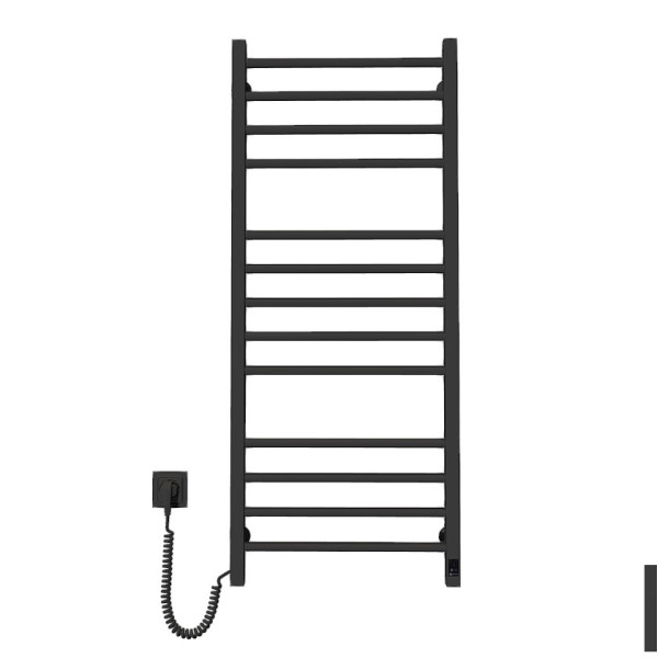 Electric heated towel rail NAVIN Classic Quadro 500x1200 Sensor stainless, right-hand, black moire