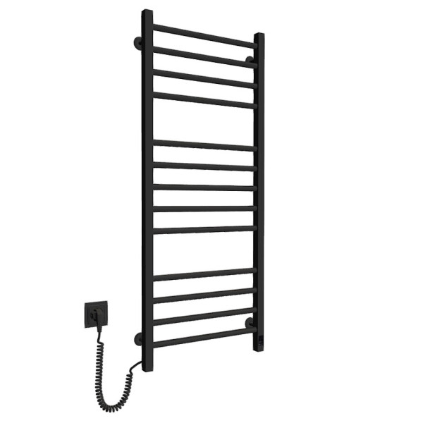 Electric heated towel rail NAVIN Classic Quadro 500x1200 Sensor stainless, right-hand, black moire