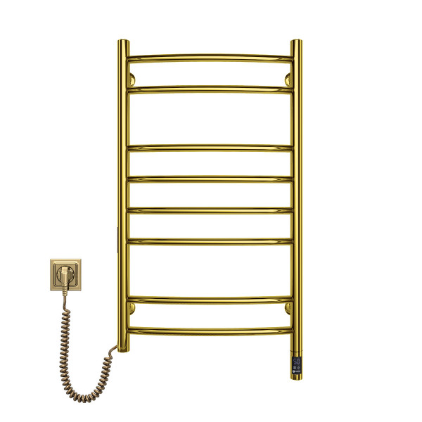 Нержавіюча рушникосушарка електрична NAVIN Камелія 480х800 Sensor, золото, ліва