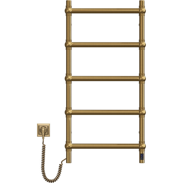 Electric heated towel rail Retro 500x1000 Sensor, stainless steel, left, bronze finish