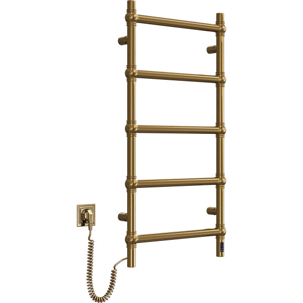 Electric heated towel rail Retro 500x1000 Sensor, stainless steel, left, bronze finish