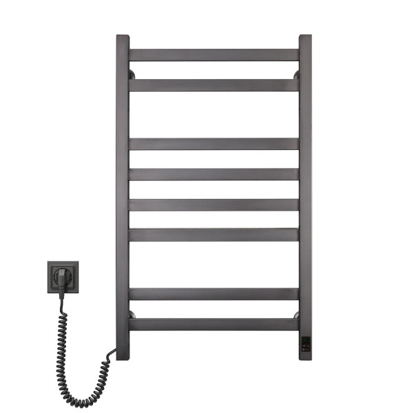 Рушникосушка електрична нержавіюча NAVIN Авангард 480х800 Sensor, Gun Metal,  лівобічна з таймером