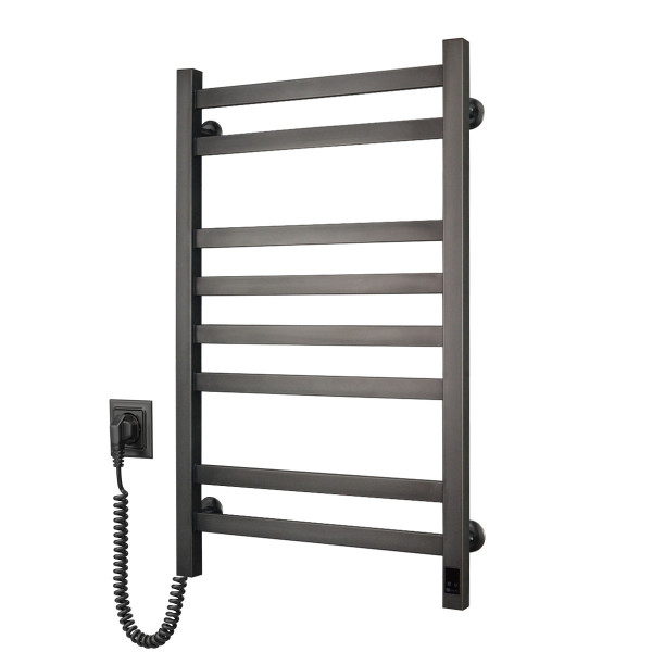 Рушникосушка електрична нержавіюча NAVIN Авангард 480х800 Sensor, Gun Metal,  лівобічна з таймером