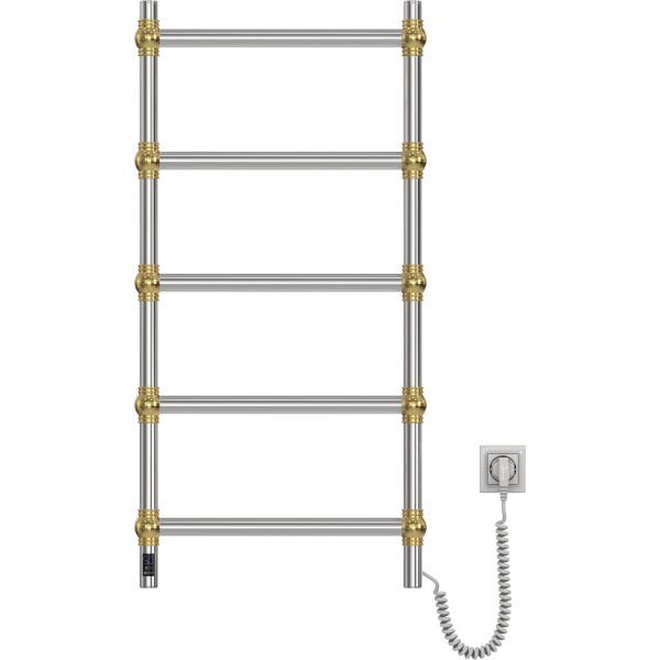 Stainless steel electric towel rail Navin Retro 500x1000 Sensor with Wi-Fi, gold spheres color, right