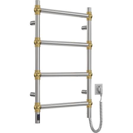 Stainless steel electric towel rail Navin Retro 500x800 Sensor with Wi-Fi, gold spheres color, right