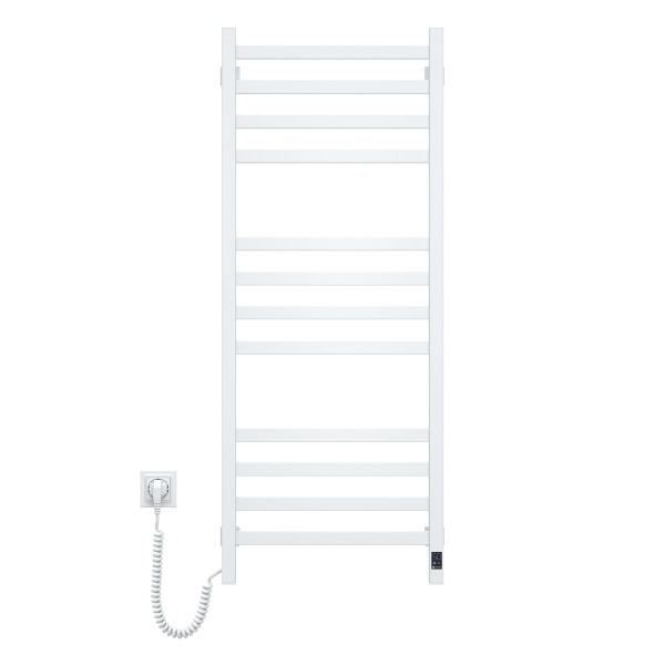 Electric heated towel rail NAVIN Avangard 480x1200 Sensor, white, left, timer