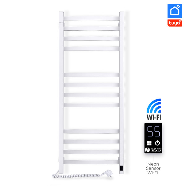 Рушникосушка електрична Navin Avalon 480х1200 Sensor з Wi-Fi ліва, біла