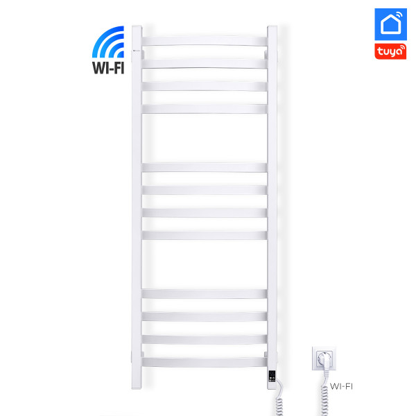 Рушникосушка електрична Navin Avalon 480х1200 Sensor з Wi-Fi ліва, біла