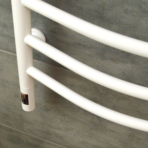 Navin heated towel rail Camellia 480x1000 Sensor right-handed with timer, color - white