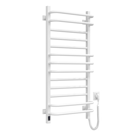 Electric heated towel rail Navin Grandis 480x1000 Sensor right with timer, white