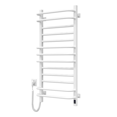 Electric heated towel rail Navin Grandis 480x1000 Sensor left with timer, white