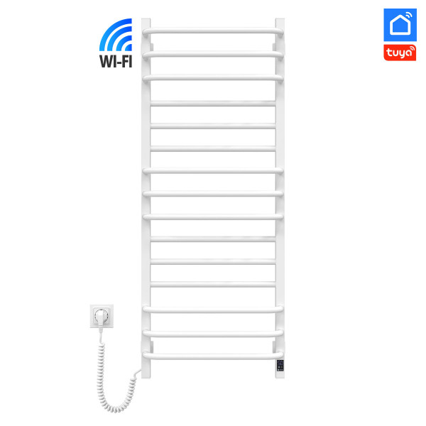 Рушникосушка електрична Navin Грандіс 480х1200 Sensor з Wi-Fi лівобічна з таймером, колір –  білий