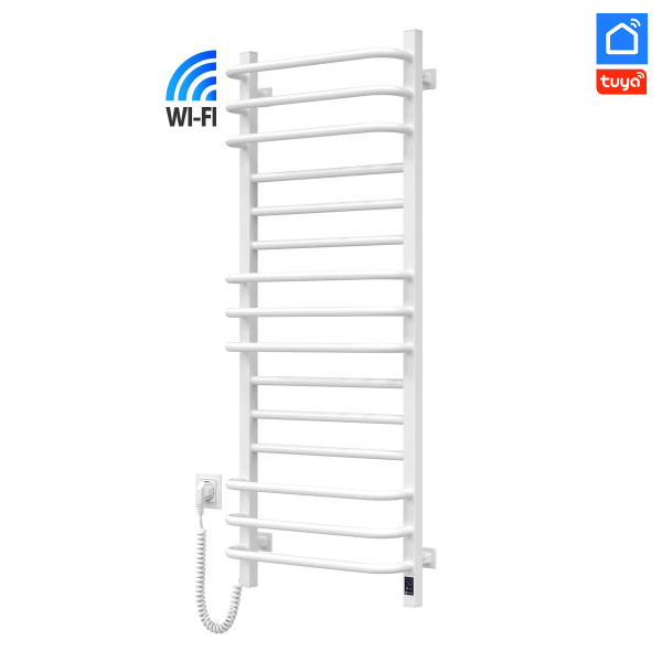 Рушникосушка електрична Navin Грандіс 480х1200 Sensor з Wi-Fi лівобічна з таймером, колір –  білий