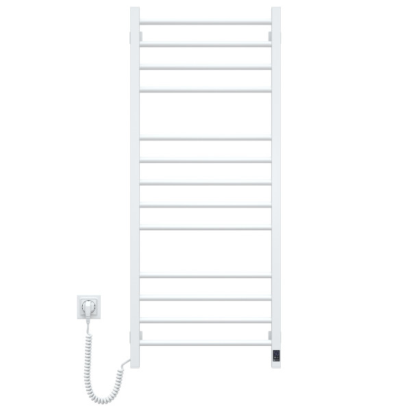 Electric heated towel rail Navin Classic Quadro 500x1200 Sensor left-handed, color - white