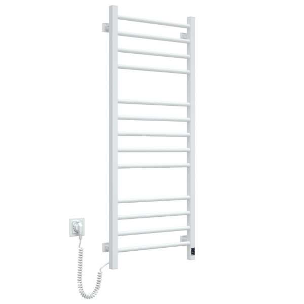 Electric heated towel rail Navin Classic Quadro 500x1200 Sensor left-handed, color - white