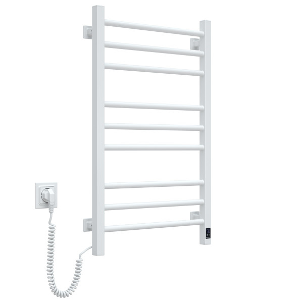 Electric heated towel rail NAVIN Classic Quadro 500x800 Sensor left (white), timer