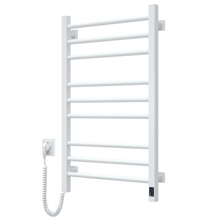 Heated towel rail Classic Quadro 500x800 Sensor left with timer, white