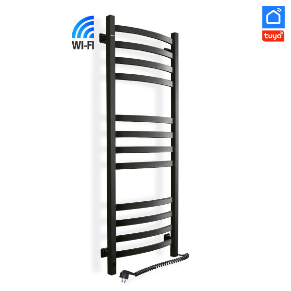 Рушникосушарка електрична Navin Avalon 480х1200 Sensor правобічна з Wi-Fi, колір - чорний муар